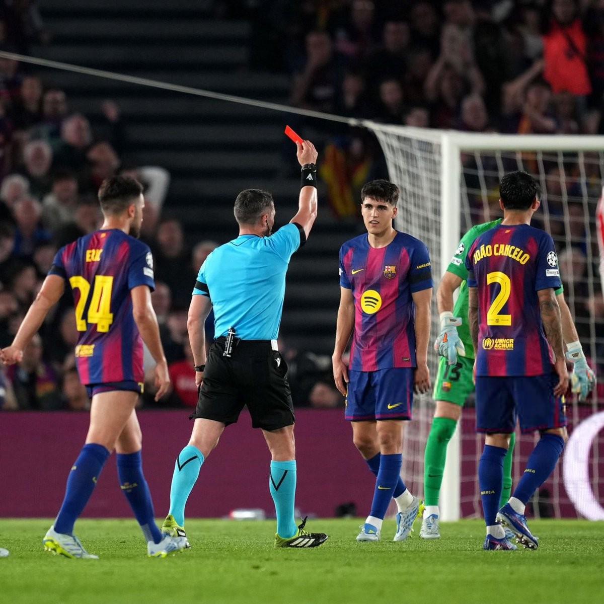 体育娱乐平台-欧冠近10个赛季巴萨吃到12张红牌，同期所有球队最多